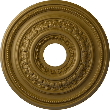 Ekena Millwork Orleans Ceiling Medallion (Fits Canopies up to 4 5/8"), 17 5/8"OD X 3 5/8"ID X 1 7/8"P, Gold CM17OLGLS